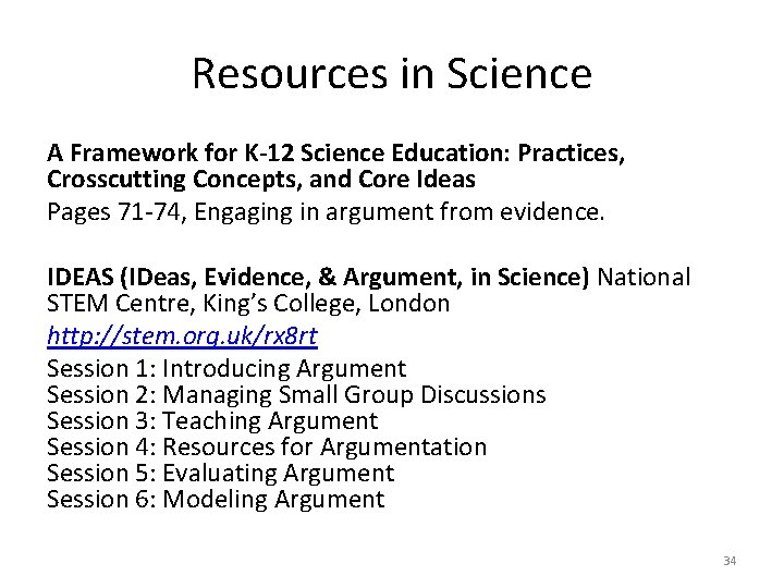 Resources in Science A Framework for K-12 Science Education: Practices, Crosscutting Concepts, and Core