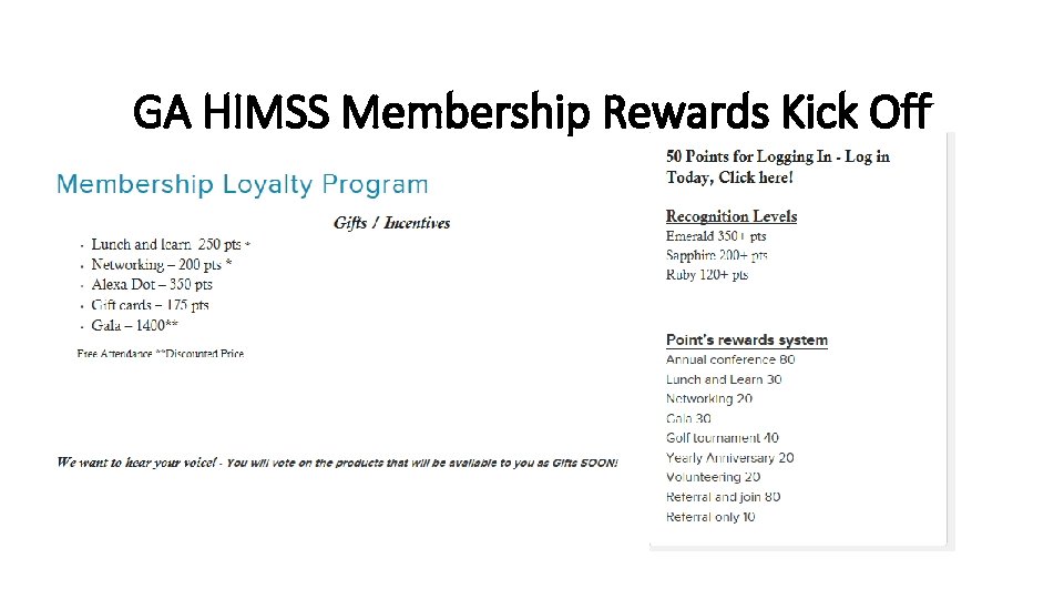 GA HIMSS Membership Rewards Kick Off 