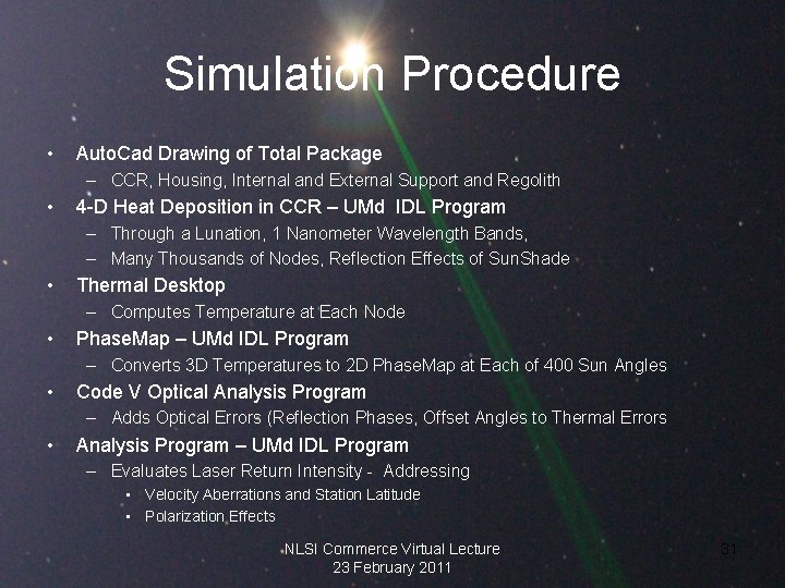 Simulation Procedure • Auto. Cad Drawing of Total Package – CCR, Housing, Internal and
