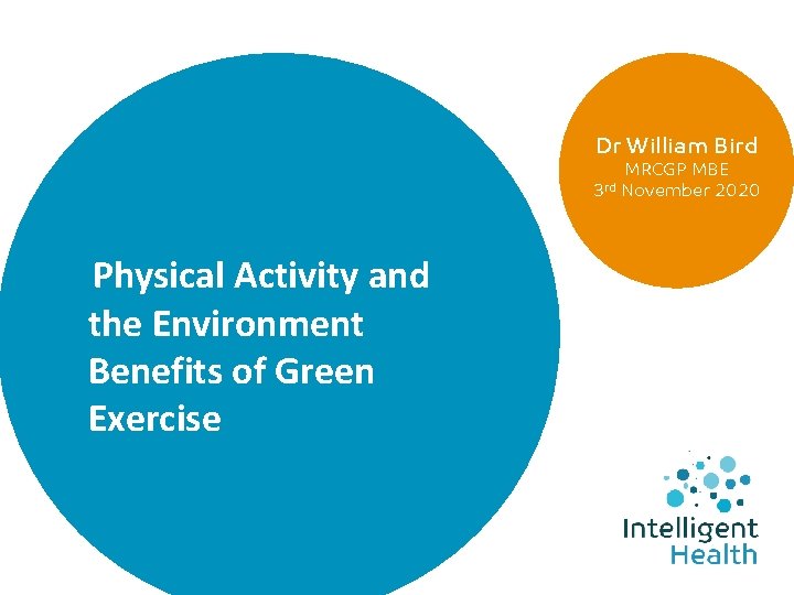 Dr William Bird MRCGP MBE 3 rd November 2020 Physical Activity and the Environment