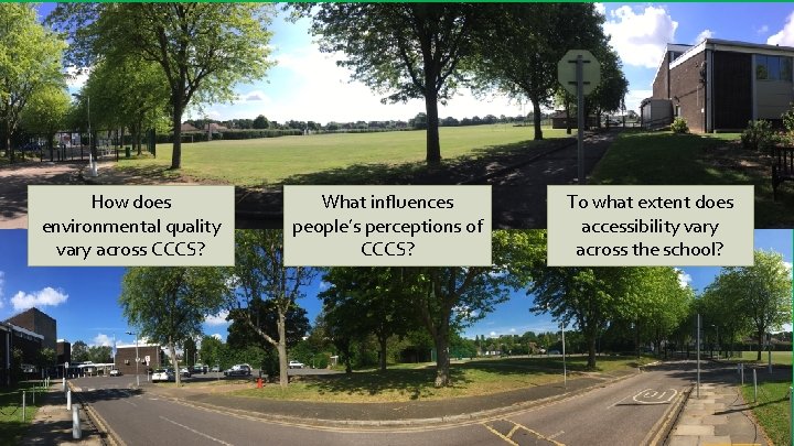 How does environmental quality vary across CCCS? What influences people’s perceptions of CCCS? To