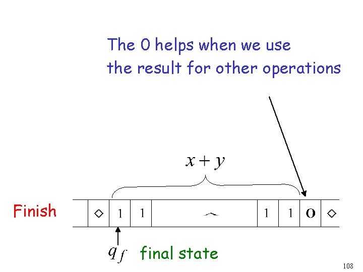 The 0 helps when we use the result for other operations Finish final state