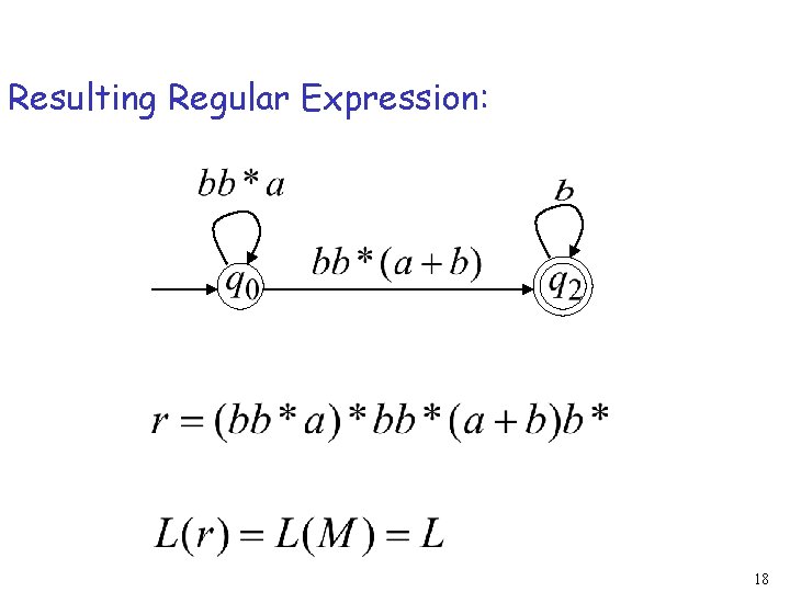 Resulting Regular Expression: 18 