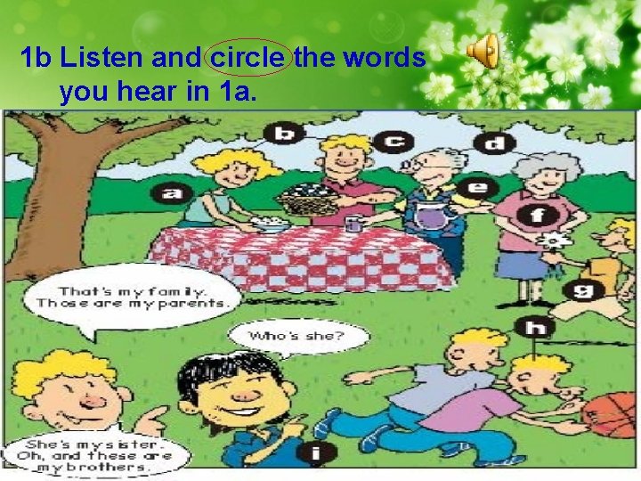 1 b Listen and circle the words you hear in 1 a. 