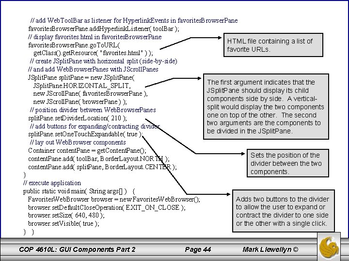 // add Web. Tool. Bar as listener for Hyperlink. Events in favorites. Browser. Pane.