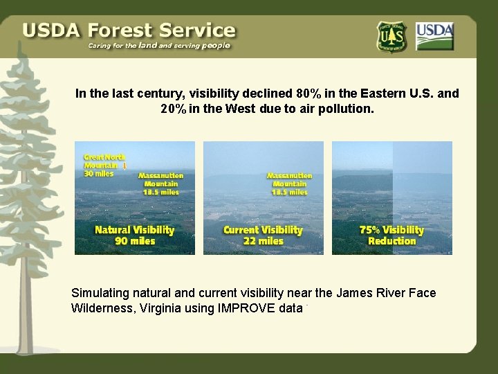 In the last century, visibility declined 80% in the Eastern U. S. and 20%