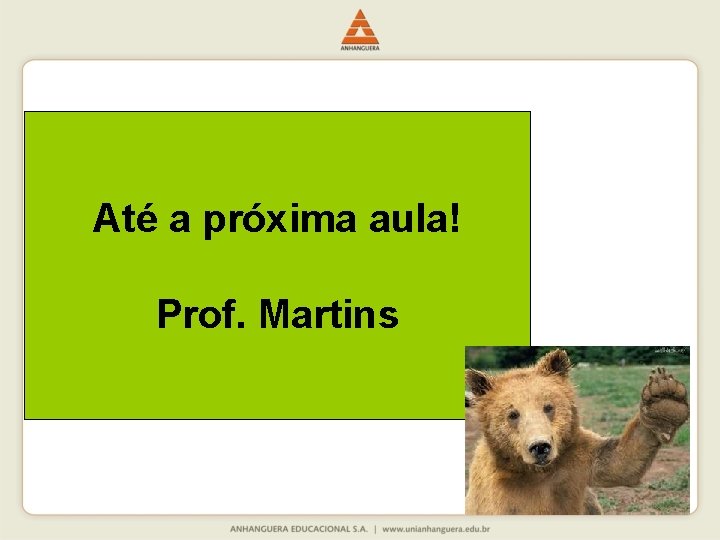 Até a próxima aula! Prof. Martins 