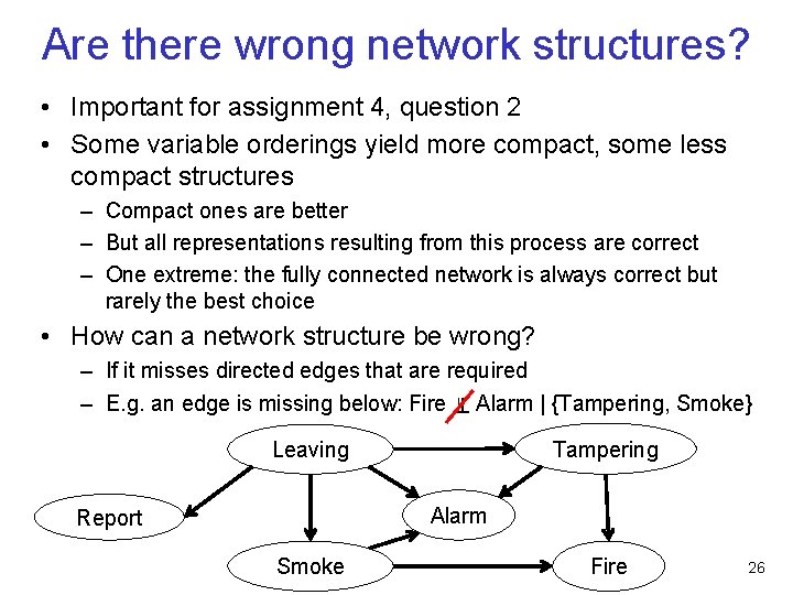 Are there wrong network structures? • Important for assignment 4, question 2 • Some
