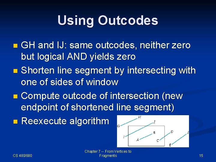 Using Outcodes GH and IJ: same outcodes, neither zero but logical AND yields zero