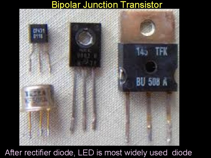 Bipolar Junction Transistor After rectifier diode, LED is most widely used diode 