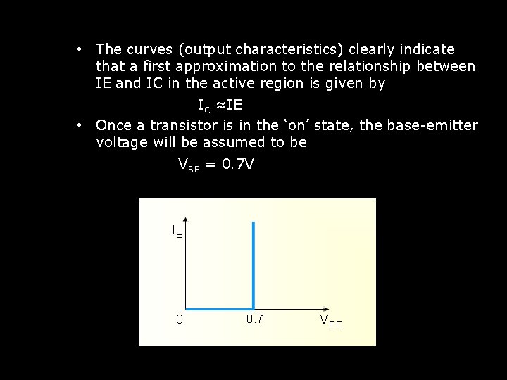  • The curves (output characteristics) clearly indicate that a first approximation to the