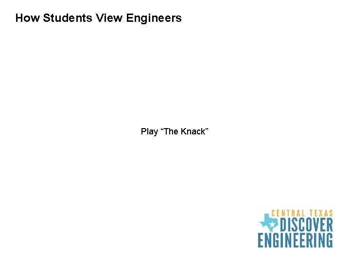 How Students View Engineers Play “The Knack” 