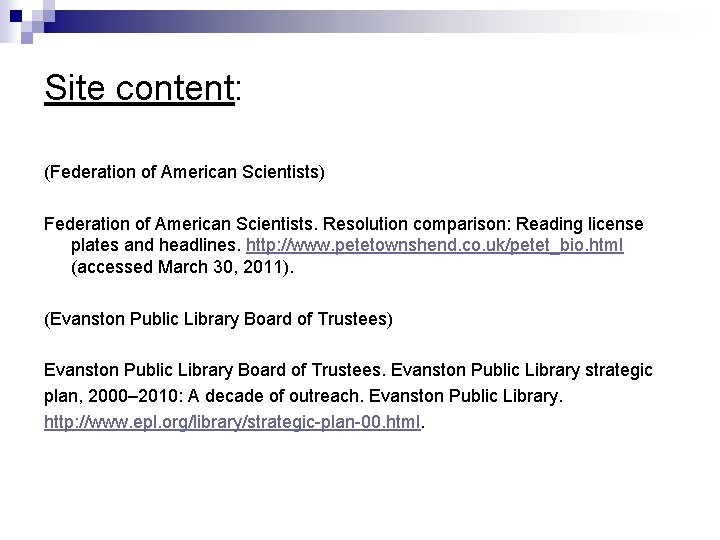 Site content: (Federation of American Scientists) Federation of American Scientists. Resolution comparison: Reading license