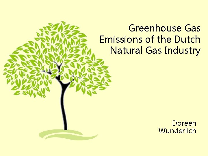 Greenhouse Gas Emissions of the Dutch Natural Gas Industry Doreen Wunderlich 