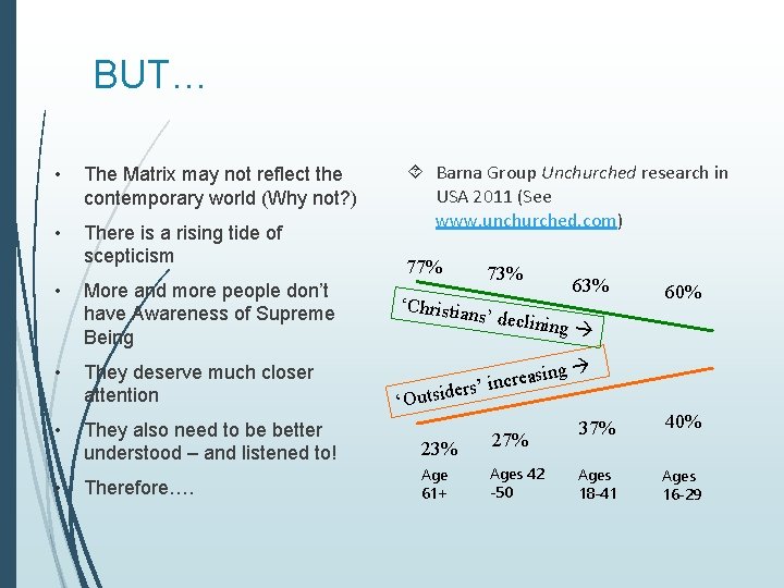 BUT… • The Matrix may not reflect the contemporary world (Why not? ) • BUT… • The Matrix may not reflect the contemporary world (Why not? ) •