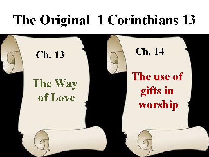 The Original 1 Corinthians 13 Ch. 13 The Way of Love Ch. 14 The