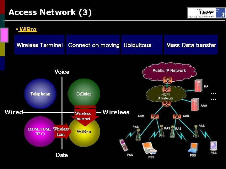 Access Network (3) § Wi. Bro Wireless Terminal Connect on moving Ubiquitous Voice Telephone
