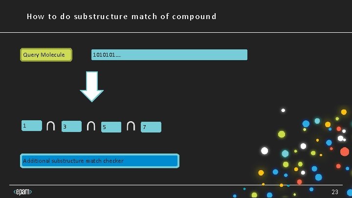 How to do substructure match of compound Query Molecule 1 3 1010101…. 5 7 How to do substructure match of compound Query Molecule 1 3 1010101…. 5 7