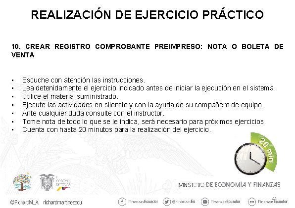 REALIZACIÓN DE EJERCICIO PRÁCTICO 10. CREAR REGISTRO COMPROBANTE PREIMPRESO: NOTA O BOLETA DE VENTA