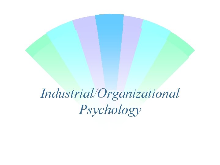 Industrial/Organizational Psychology 