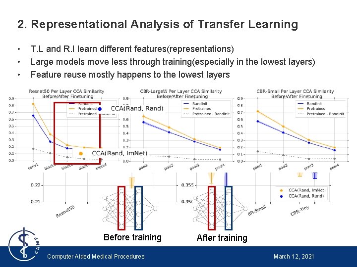 2. Representational Analysis of Transfer Learning • • • T. L and R. I