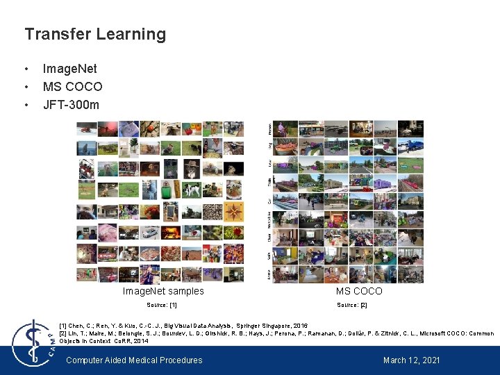 Transfer Learning • • • Image. Net MS COCO JFT-300 m Image. Net samples