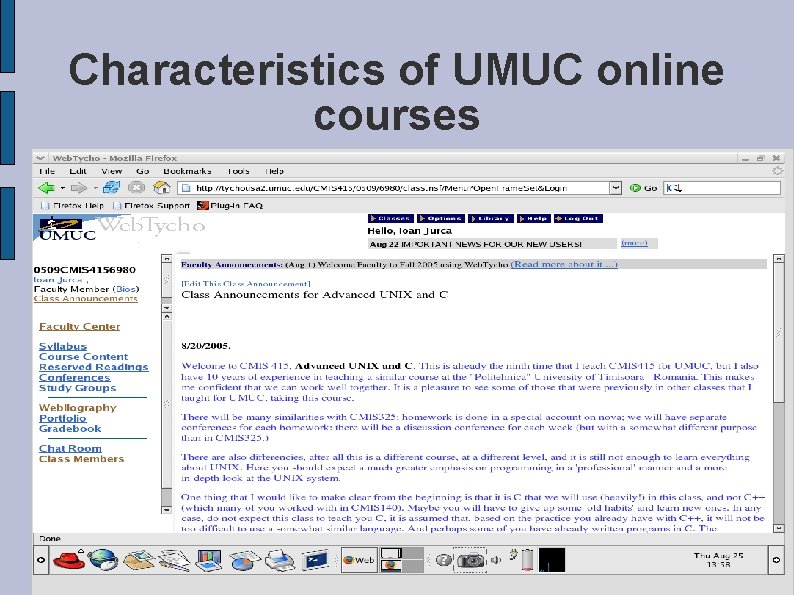 Characteristics of UMUC online courses 