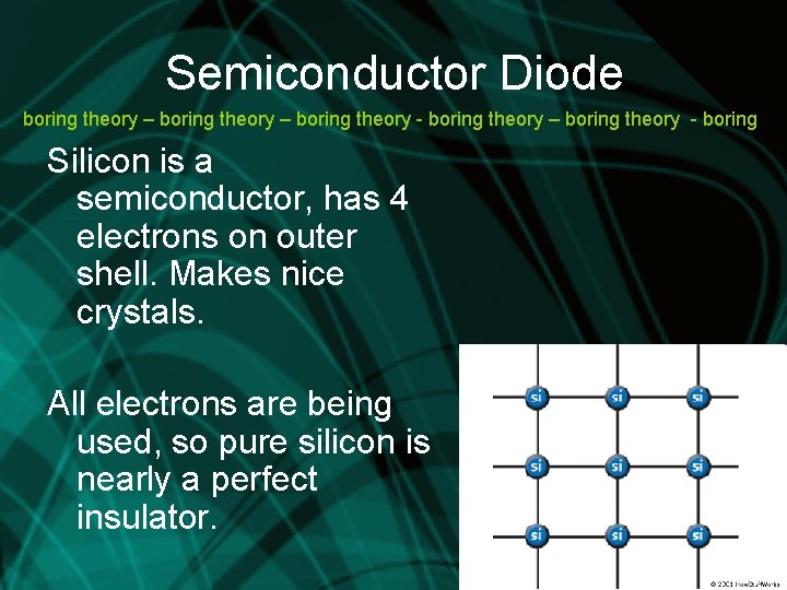 Semiconductor Diode boring theory – boring theory - boring Silicon is a semiconductor, has