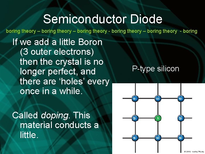 Semiconductor Diode boring theory – boring theory - boring If we add a little