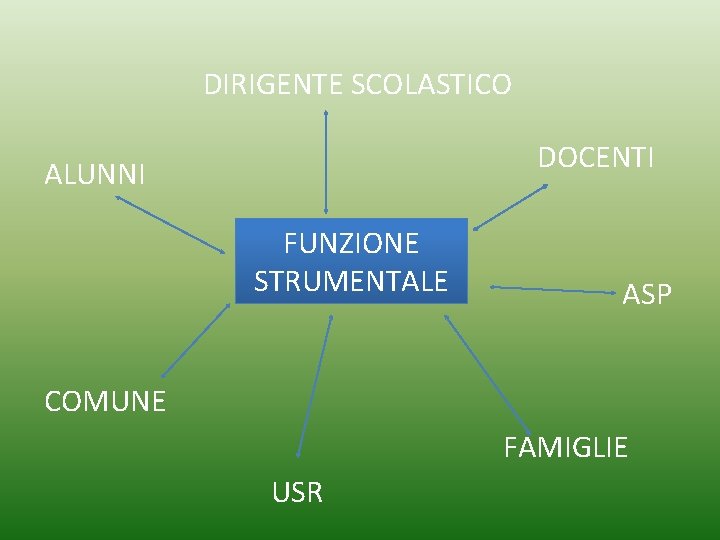 DIRIGENTE SCOLASTICO DOCENTI ALUNNI FUNZIONE STRUMENTALE ASP COMUNE FAMIGLIE USR 