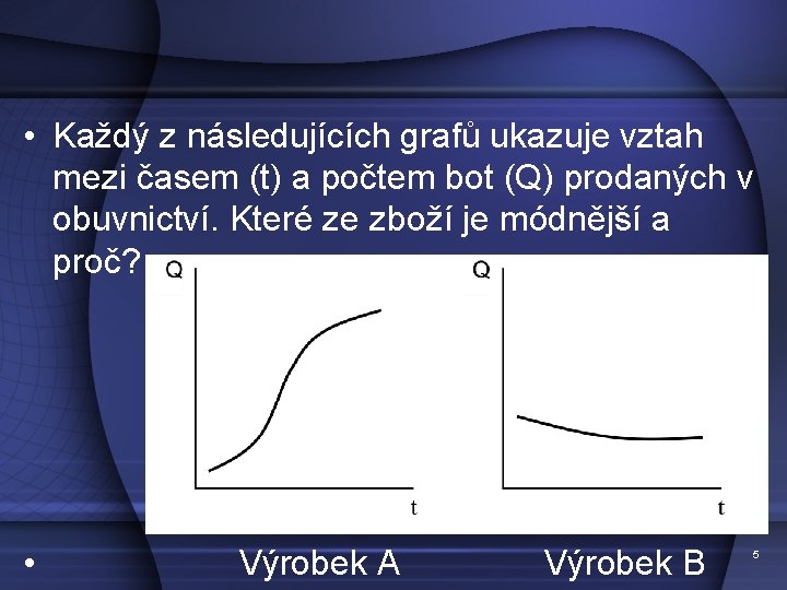  • Každý z následujících grafů ukazuje vztah mezi časem (t) a počtem bot