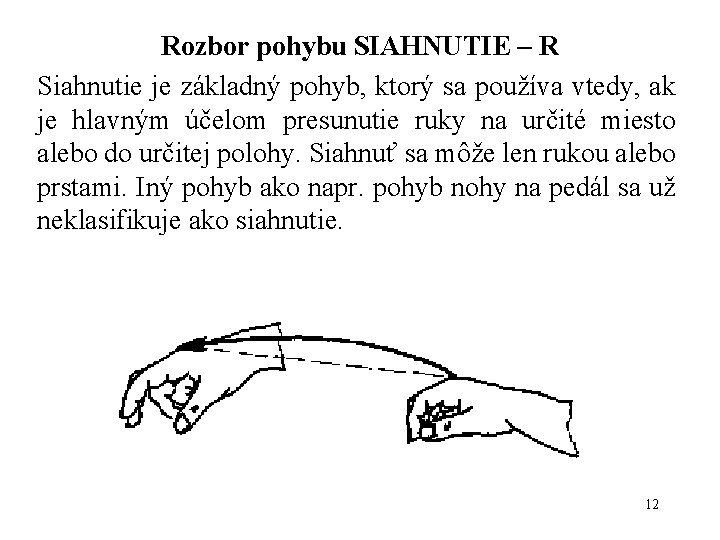 Rozbor pohybu SIAHNUTIE – R Siahnutie je základný pohyb, ktorý sa používa vtedy, ak Rozbor pohybu SIAHNUTIE – R Siahnutie je základný pohyb, ktorý sa používa vtedy, ak