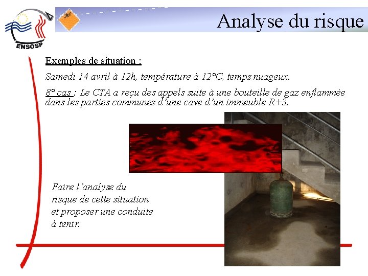 Analyse du risque Exemples de situation : Samedi 14 avril à 12 h, température