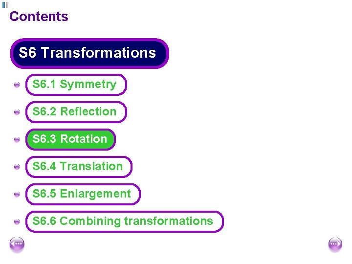 Contents S 6 Transformations A S 6. 1 Symmetry A S 6. 2 Reflection