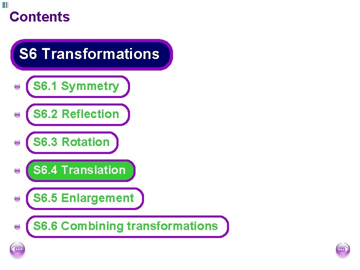 Contents S 6 Transformations A S 6. 1 Symmetry A S 6. 2 Reflection