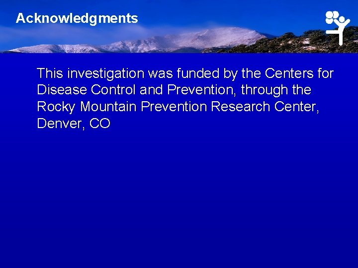 Acknowledgments This investigation was funded by the Centers for Disease Control and Prevention, through