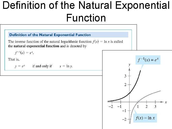Definition of the Natural Exponential Function 