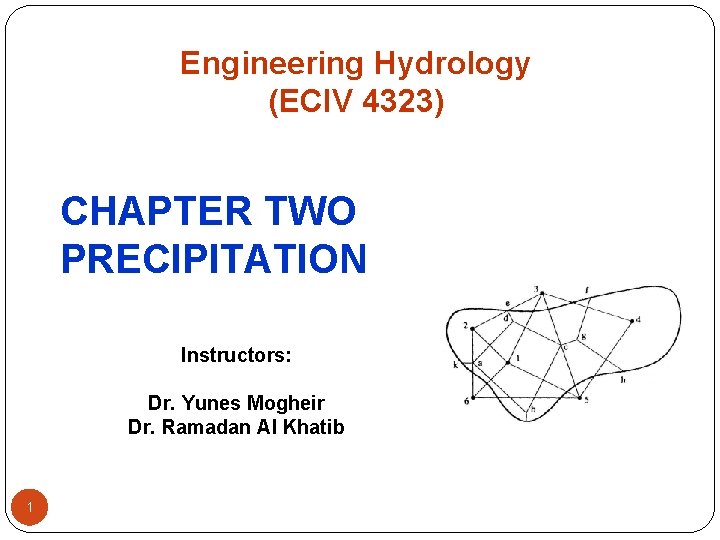 Engineering Hydrology (ECIV 4323) CHAPTER TWO PRECIPITATION Instructors: Dr. Yunes Mogheir Dr. Ramadan Al Engineering Hydrology (ECIV 4323) CHAPTER TWO PRECIPITATION Instructors: Dr. Yunes Mogheir Dr. Ramadan Al