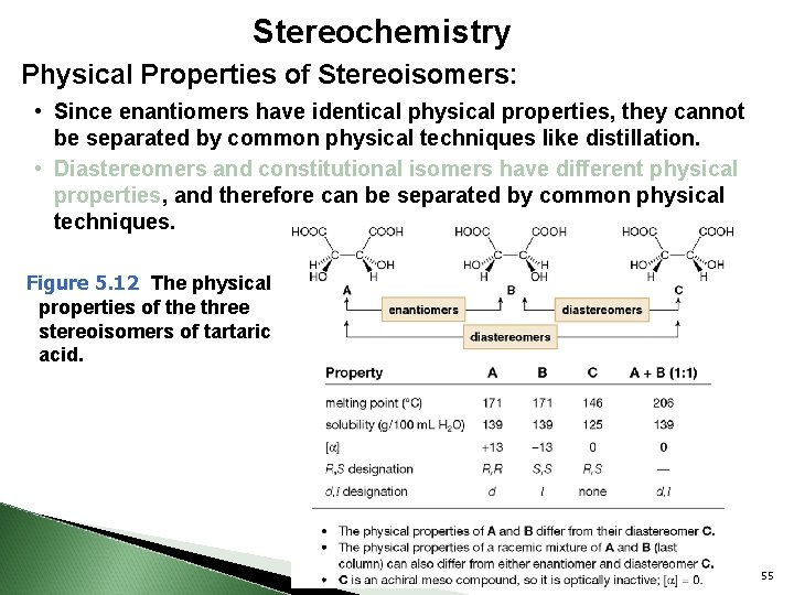 Stereochemistry Physical Properties of Stereoisomers: • Since enantiomers have identical physical properties, they cannot