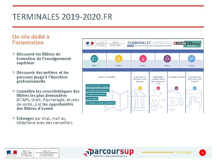 TERMINALES 2019 -2020. FR Un site dédié à l’orientation > Découvrir les filières de