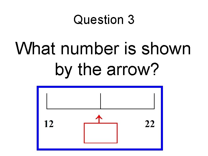 Question 3 What number is shown by the arrow? 