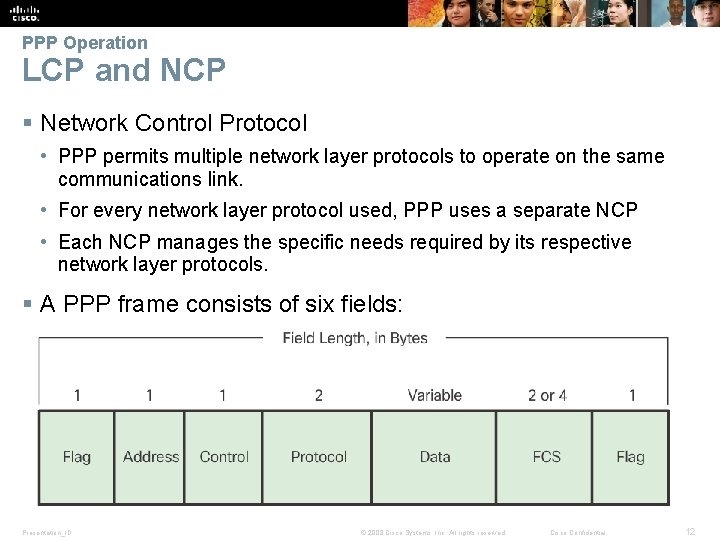 PPP Operation LCP and NCP § Network Control Protocol • PPP permits multiple network