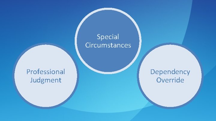 Special Circumstances Professional Judgment Dependency Override 