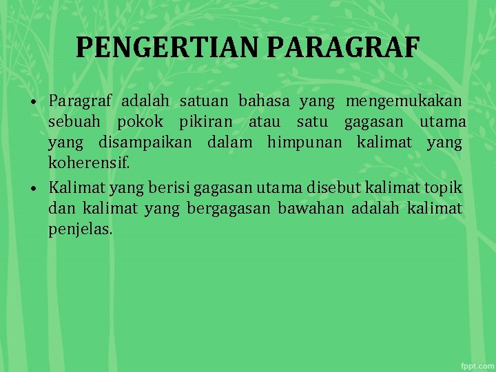 PENGERTIAN PARAGRAF • Paragraf adalah satuan bahasa yang mengemukakan sebuah pokok pikiran atau satu