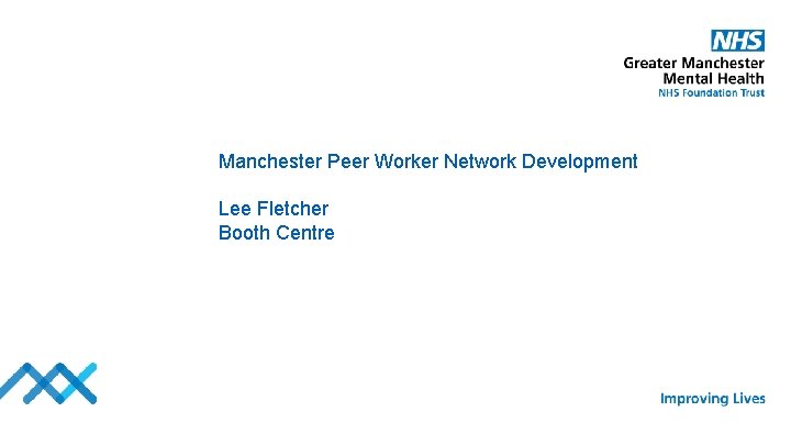 Manchester Peer Worker Network Development Lee Fletcher Booth Centre 