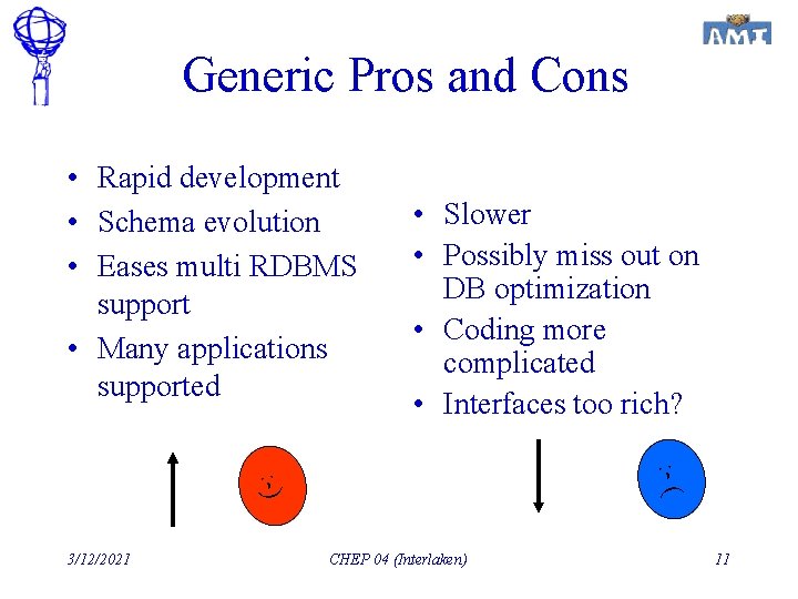 Generic Pros and Cons • Rapid development • Schema evolution • Eases multi RDBMS