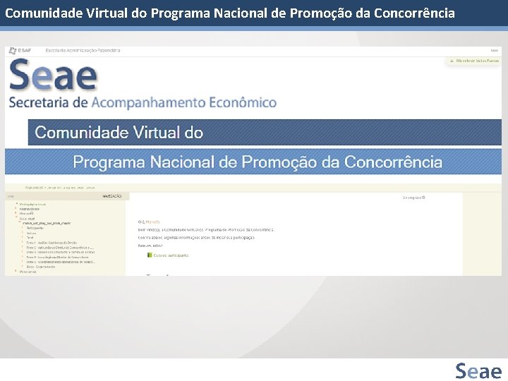 Comunidade Virtual do Programa Nacional de Promoção da Concorrência 