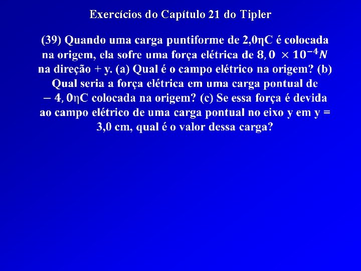 Exercícios do Capítulo 21 do Tipler 