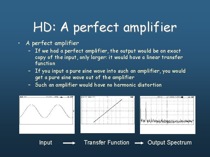 HD: A perfect amplifier • A perfect amplifier – If we had a perfect