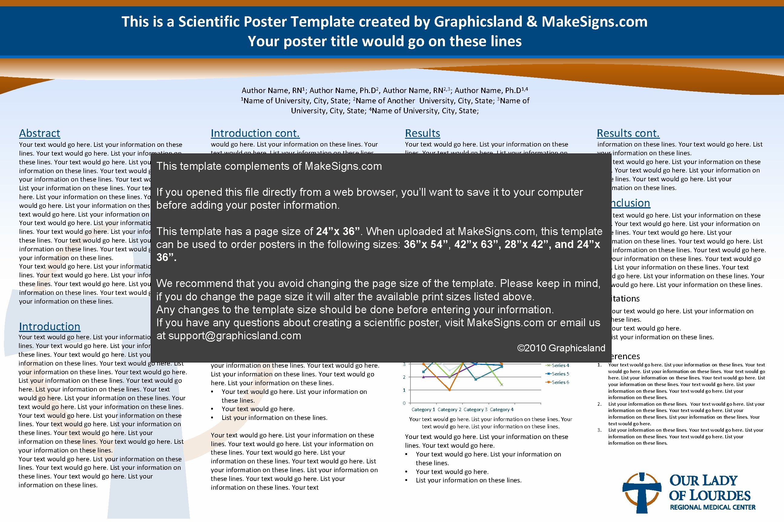 This is a Scientific Poster Template created by Graphicsland & Make. Signs. com Your